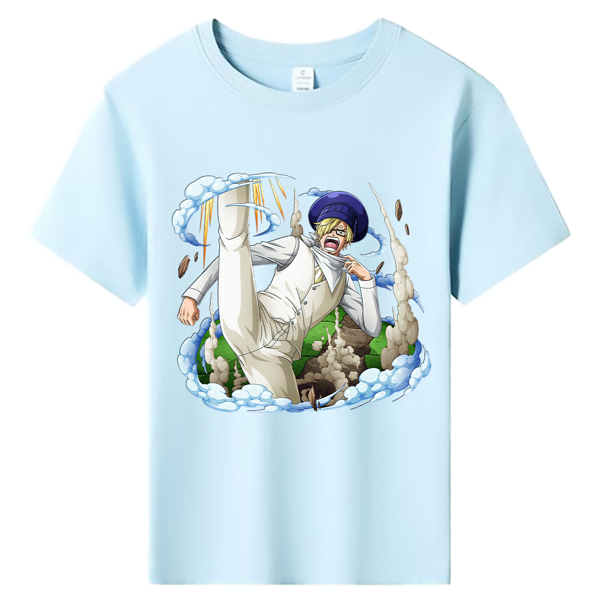 （画像用） ワンピース サンジ ONE PIECE Sanji 綿100％キッズTシャツ（フロントプリント）